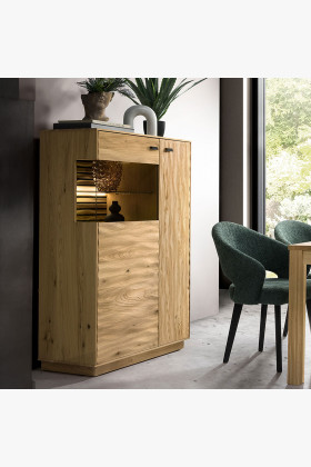 Príborník farba dub s 3D povrchom, Oslo